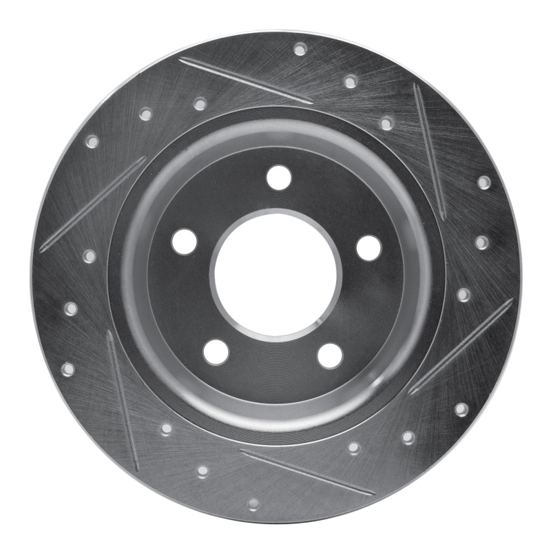 Mazda 3 Brake Rotor (1) - Rear Left - R1 Concepts - Drilled & Slotted - Silver - `04-`13